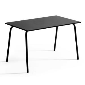 Table de jardin en acier 120 x 70 cm 6 places noir