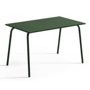 Table de jardin en acier 120 x 70 cm 6 places vert forêt
