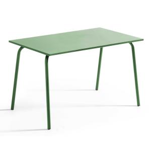 Table de jardin en acier 6 places 120 cm vert cactus