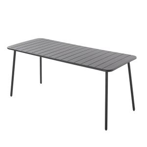 Table de jardin en acier 6 places gris foncé