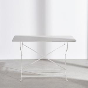 Table de jardin en acier coloris argile, 4 personnes, L110…