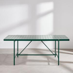 Table de jardin en acier et plateau carrelé imitation zelli…