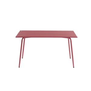 Table de jardin en acier rouge indien 140x80 cm