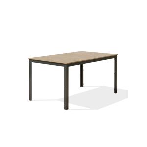 Table de jardin en alu plateau en polywood imitation bois
