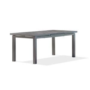 Table de jardin en aluminium anthracite avec plateau cérami…