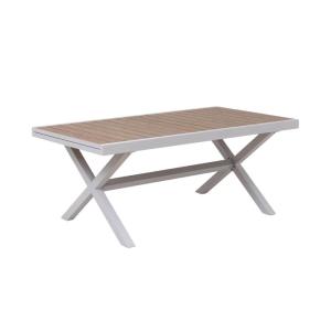 Table de jardin en aluminium blanc 180 cm