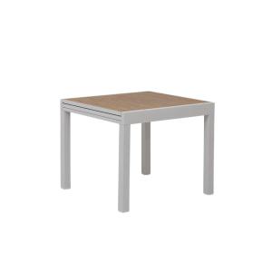 Table de jardin en aluminium blanc 90 cm