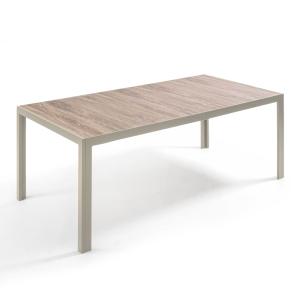 Table de jardin en aluminium et céramique effet bois 206 cm…