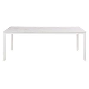 Table de jardin en aluminium et verre blanc effet marbre 8…