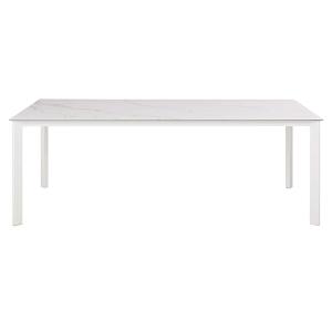 Table de jardin en aluminium et verre blanc effet marbre 8…
