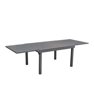 Table de jardin en aluminium extensible gris 6/10 pers.