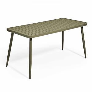 Table de jardin en aluminium vert kaki