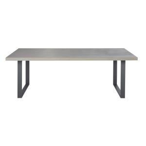 Table de jardin en composite effet béton et fer gris anthra…