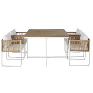 Table de jardin en composite imitation teck 4 personnes L11…