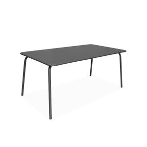 Table de jardin en métal 160x90cm coloris gris