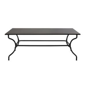 Table de jardin en métal et acier noirs 8/10 personnes L200