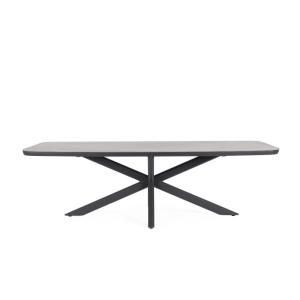 Table de jardin en pierre et métal L240 10 places