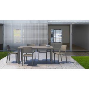 Table de jardin en plastique anthracite