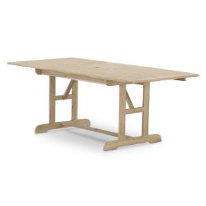 Table de jardin ext en bois 150/210x90 cm couleur claire