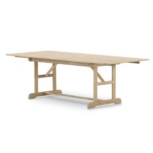 Table de jardin ext en bois 180/240x100 cm couleur claire
