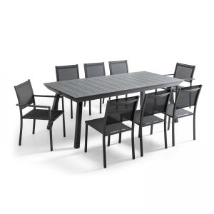 Table de jardin extensible 10 places gris anthracite