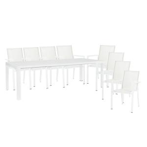 Table de jardin extensible 180/240 et 8 chaises empilables