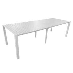 Table de jardin extensible 52/260 cm en aluminium blanc