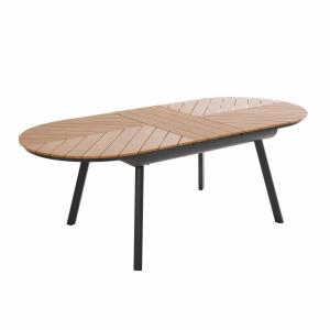 Table de jardin extensible 8 à 10 places effet bois en alu…