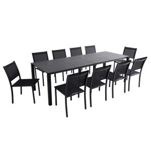 Table de jardin extensible aluminium 52 à 260 cm et 10 chai…