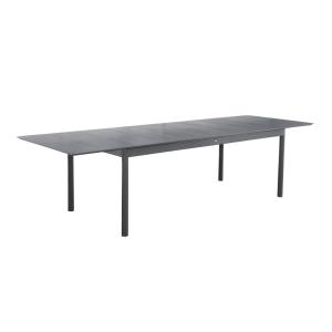 Table de jardin extensible aluminium anthracite, 8 places