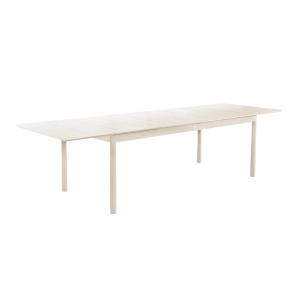 Table de jardin extensible aluminium beige, 8 places