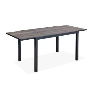 Table de jardin extensible bois foncé /anthracite