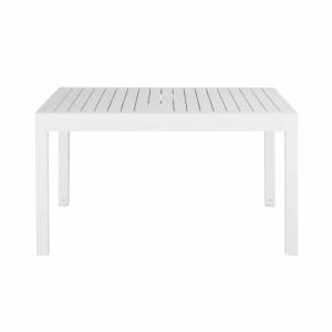 Table de jardin extensible en aluminium blanc 6/12 personnes