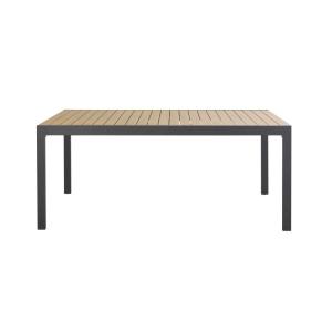 Table de jardin extensible en aluminium coloris imitation t…