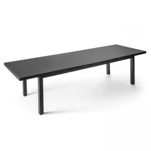 Table de jardin extensible en aluminium gris 10 places