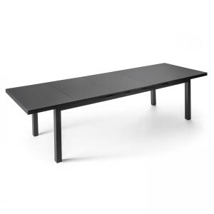 Table de jardin extensible en aluminium gris 12 places