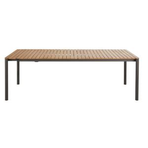 Table de jardin extensible en bois de teck et aluminium gri…