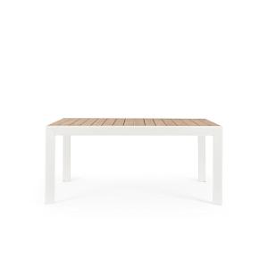 Table de jardin extensible en métal L160/240 blanc
