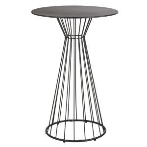 Table de jardin haute ronde professionnelle en acier noir