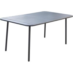 Table de jardin métal gris 150 x 90 x 71 cm