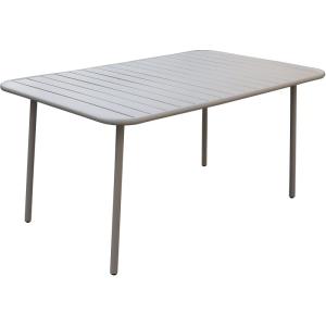 Table de jardin métal taupe 150 x 90 x 71 cm
