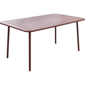 Table de jardin métal terracotta 150 x 90 x 71 cm