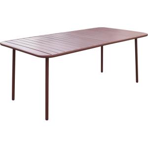 Table de jardin métal terracotta 180 x 90 x 71 cm