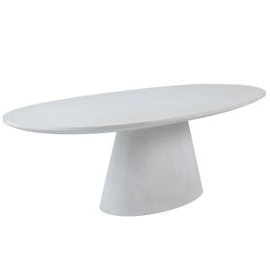 Table de jardin ovale effet béton lisse 10 places 250x110 c…