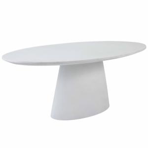 Table de jardin ovale effet béton lisse 8 places 200x110 cm…