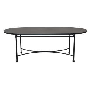 Table de jardin ovale en acier noir 8 personnes L210