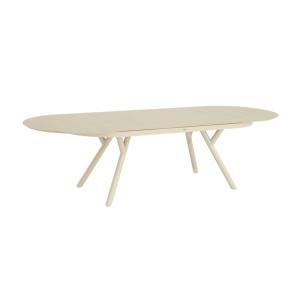 Table de jardin ovale extensible aluminium 10 places beige