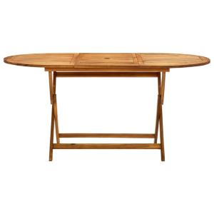 Table de jardin pliable bois d'acacia massif beige 160x85x7…