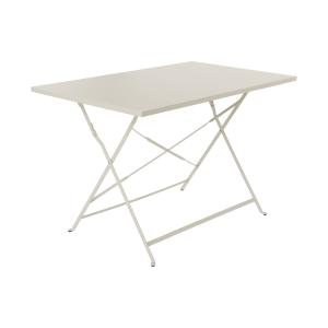 Table de jardin pliable métal, beige