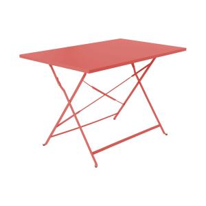 Table de jardin pliable métal, terracotta